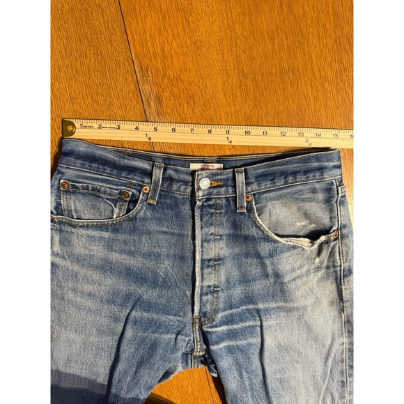 Levi's 501 Jeans Mens 32x32 (30x29) Blue Denim Button Fly Straight Leg 2000s Y2K - Picture 3 of 12